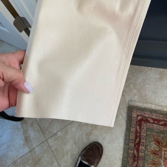 Sienna studio supple cream leather vest pant set ,high waisted pants vest fitted - Picture 4 of 11